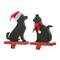 Glitzhome® Cat & Dog Metal Christmas Stocking Holder Set